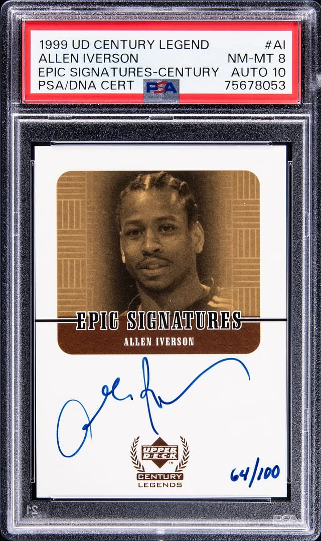 1999-00 Upper Deck Allen Iverson Century Legends Epic Signatures Century #AI card image