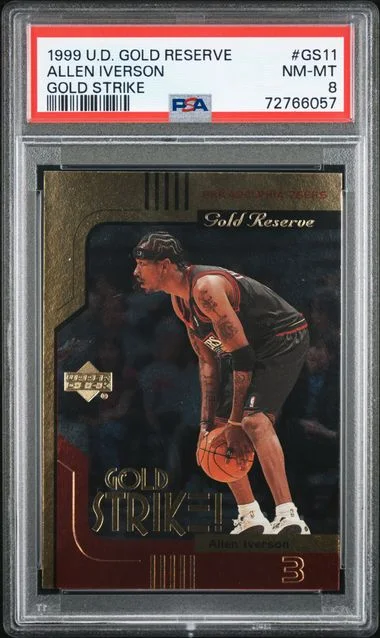 1999-00 Upper Deck Allen Iverson Gold Reserve Gold Strike #GS11 card image
