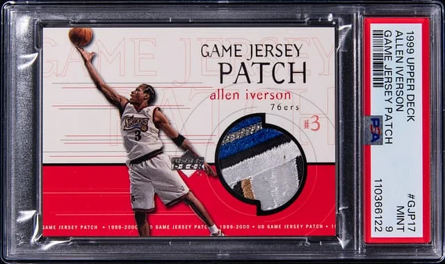 1999-00 Upper Deck Game Jersey Allen Iverson Game-Used Patch #GJP17 card image