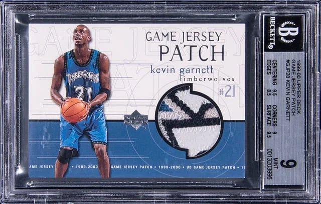 1999-00 Upper Deck Game Jersey Kevin Garnett Game-Used Patch #GJP28 card image