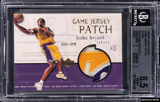 1999-00 Upper Deck Game Jersey Kobe Bryant Game-Used Patch Super #KB card image