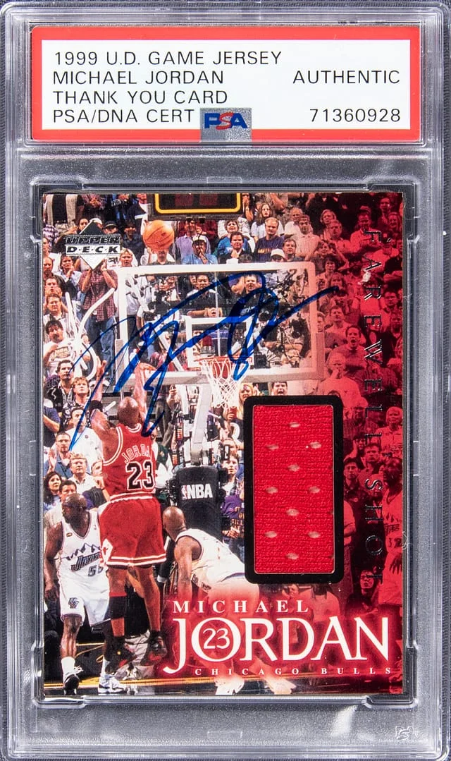 1999-00 Upper Deck Game Jersey Thank You Card Michael Jordan #no-number card image