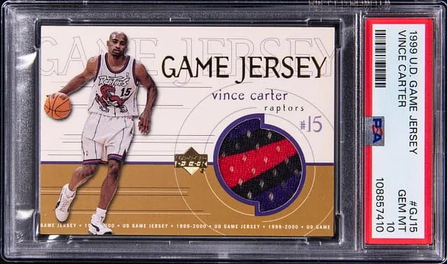 1999-00 Upper Deck Game Jersey Vince Carter #GJ15 card image