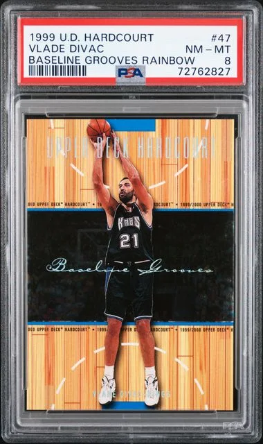 1999-00 Upper Deck Hardcourt Vlade Divac Baseline Grooves Rainbow #47 card image