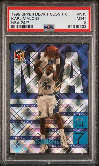 1999-00 Upper Deck HoloGrFX Karl Malone NBA 24/7 #N15 card image