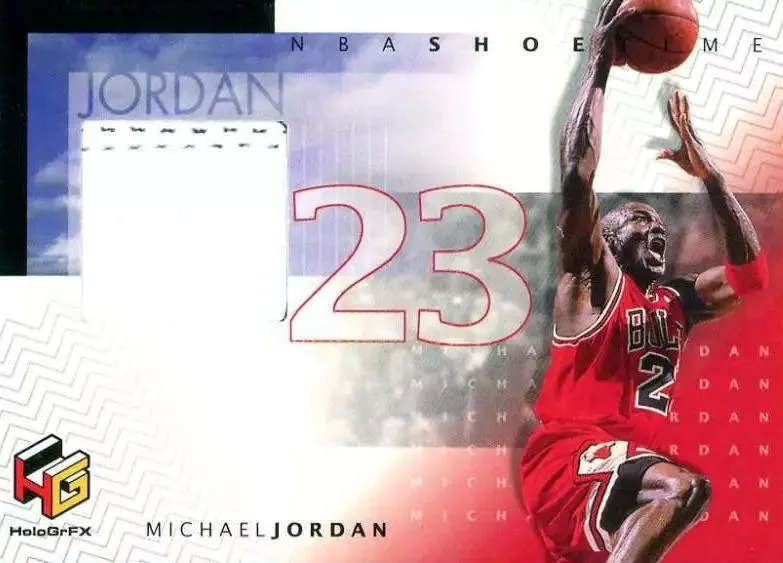 1999-00 Upper Deck HoloGrFX Michael Jordan NBA Shoetime #MJ-S card image