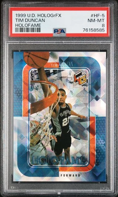 1999-00 Upper Deck HoloGrFX Tim Duncan Holofame #HF-5 card image