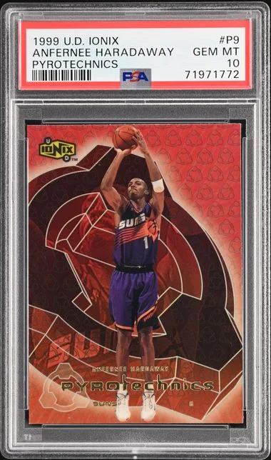 1999-00 Upper Deck Ionix Anfernee Haradaway Pyrotechnics #P9 card image
