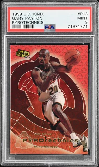 1999-00 Upper Deck Ionix Gary Payton Pyrotechnics #P13 card image