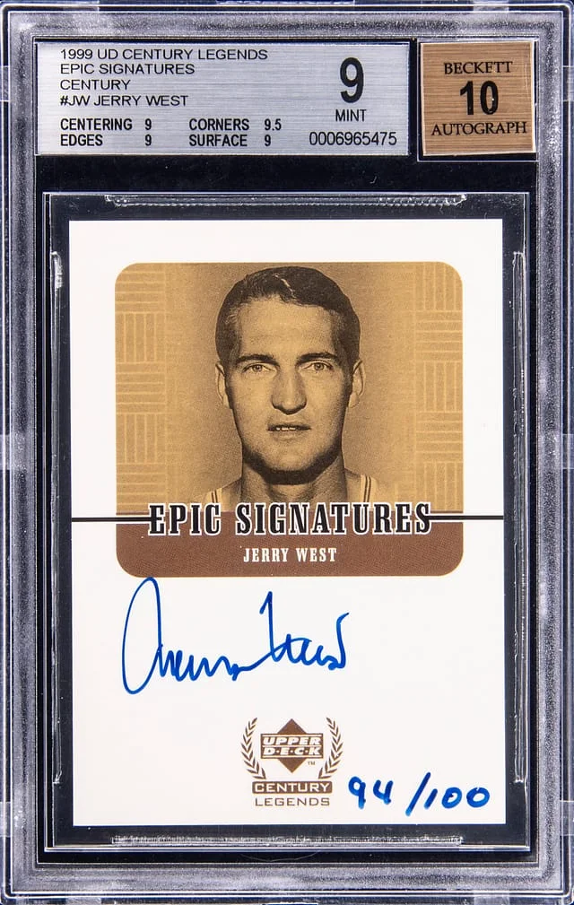 1999-00 Upper Deck Jerry West Century Legends Epic Signatures Century #JW card image