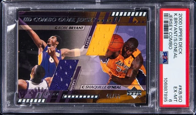 1999-00 Upper Deck Kobe Bryant/Shaquille O'Neal Game-Used Combo Game Jersey #KB/SO card image