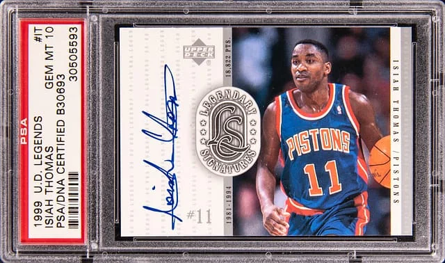 1999-00 Upper Deck Legends Isiah Thomas Legendary Signatures #IT card image