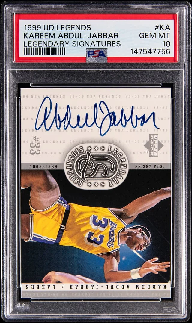 1999-00 Upper Deck Legends Kareem Abdul-Jabbar Legendary Signatures #KA card image
