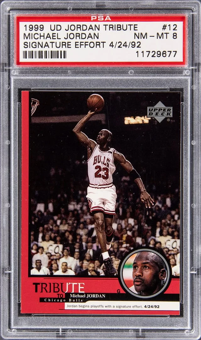 1999-00 Upper Deck Michael Jordan Jordan Tribute Signature Effort 4/24/92 #12 card image