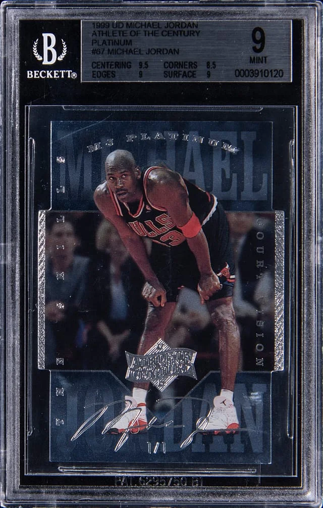 1999-00 Upper Deck Michael Jordan Athlete of the Century Platinum #67 card image