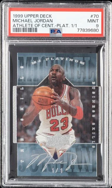 1999-00 Upper Deck Michael Jordan MJ Athlete Of The Century Platinum #70 card image