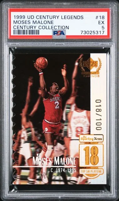 1999-00 Upper Deck Moses Malone Century Legends Century Collection #18 card image
