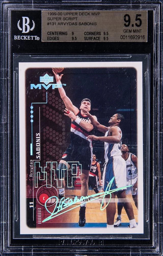 1999-00 Upper Deck MVP Arvydas Sabonis Super Script #131 card image