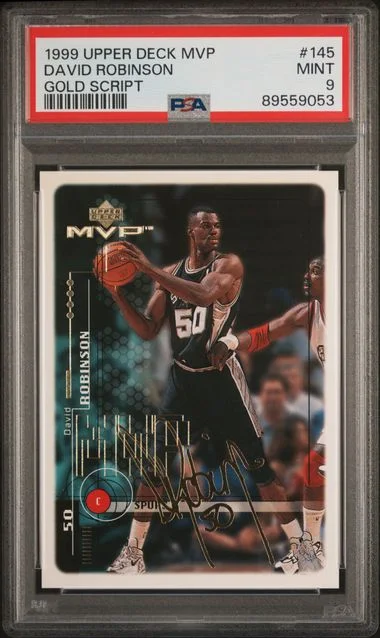 1999-00 Upper Deck MVP David Robinson Gold Script #145 card image