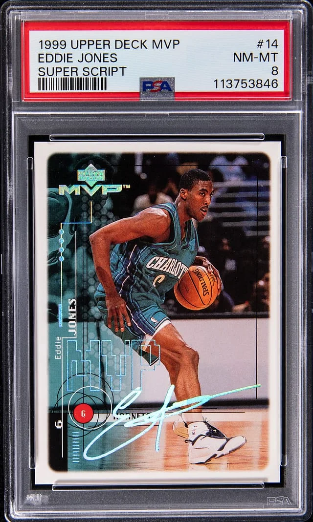 1999-00 Upper Deck MVP Eddie Jones Super Script #14 card image