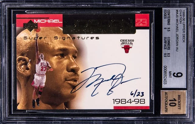 1999-00 Upper Deck Ovation Michael Jordan Super Signatures #MJ-S card image
