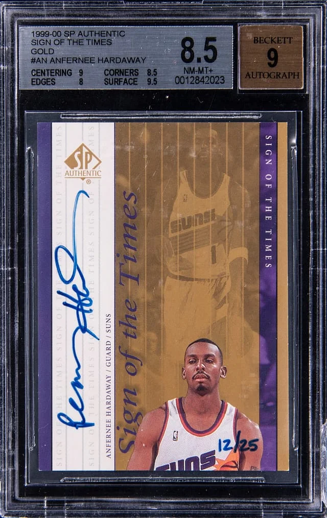 1999-00 Upper Deck SP Authentic Anfernee Hardaway Sign of the Times Gold #AN card image