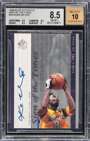 1999-00 Upper Deck SP Authentic Kobe Bryant Sign Of The Times #KB card image
