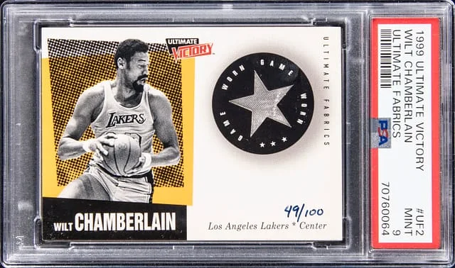 1999-00 Upper Deck Ultimate Victory Wilt Chamberlain Ultimate Fabrics #UF2 card image