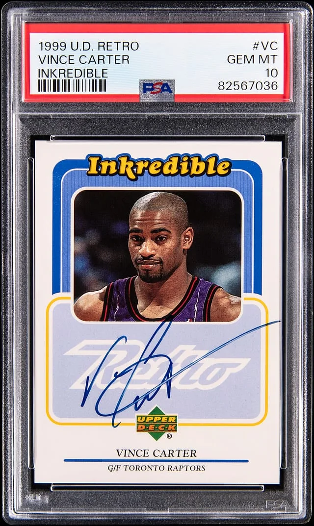 1999-00 Upper Deck Vince Carter Retro Inkredible #VC card image