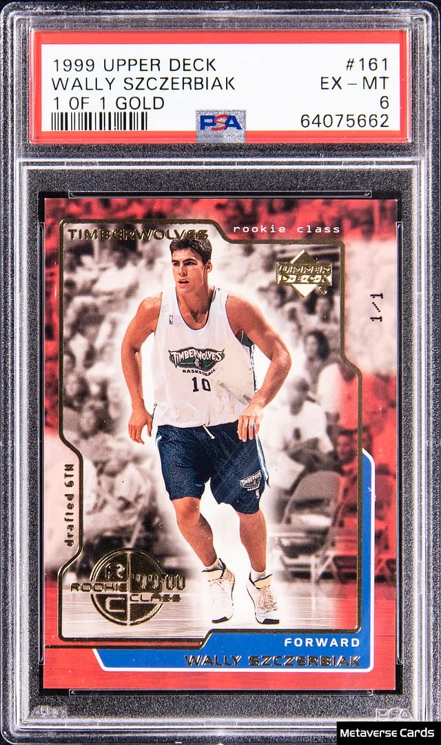 1999-00 Upper Deck Wally Szczerbiak 1 of 1 Gold #161 card image