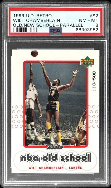 1999-00 Upper Deck Wilt Chamberlain Retro Old School/New School Parallel #S2 card image