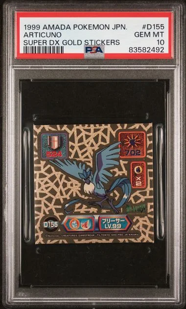 1999 Amada Pokemon Japanese Super Dx Gold Stickers Articuno #D155 card image
