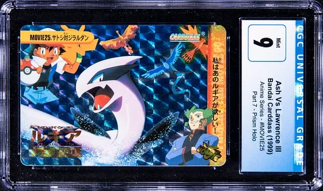 1999 Bandai Carddass Anime Series Part 7 Prism Holo 25 Ash Vs Lawrence III #MOVIE card image