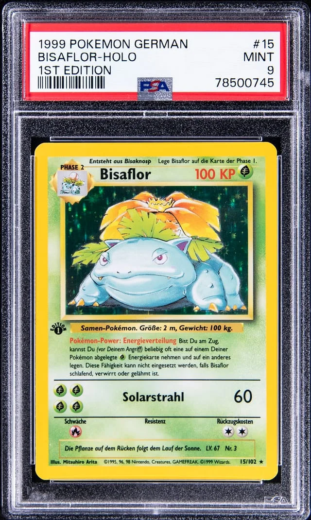 1999 Base Bisaflor (Venesaur) German 1st Edition Rare Holofoil #15 card image