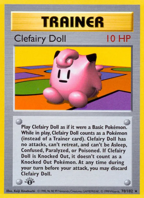 1999 Base Clefairy Doll Rare #070/102 Rare card image