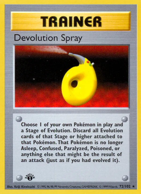 1999 Base Devolution Spray Rare #072/102 Rare card image