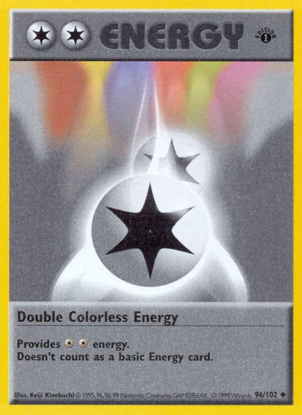 1999 Base Double Colorless Energy #096/102 Uncommon card image