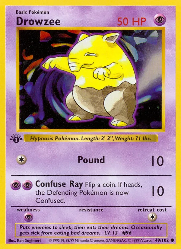 1999 Base Drowzee Common #049/102 Common card image
