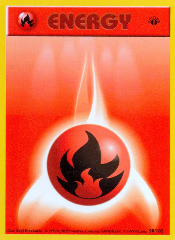 1999 Base Fire Energy Common #098/102 Common card image