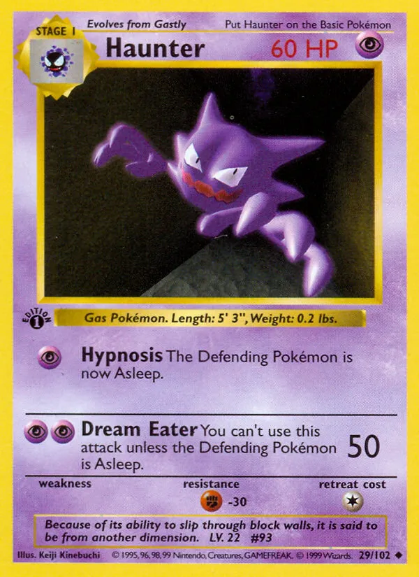 1999 Base Haunter Uncommon #029/102 Uncommon card image