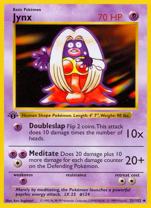 1999 Base Jynx Uncommon #031/102 Uncommon card image