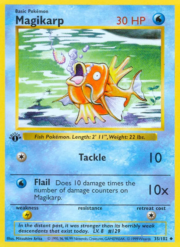 1999 Base Magikarp Uncommon #035/102 Uncommon card image