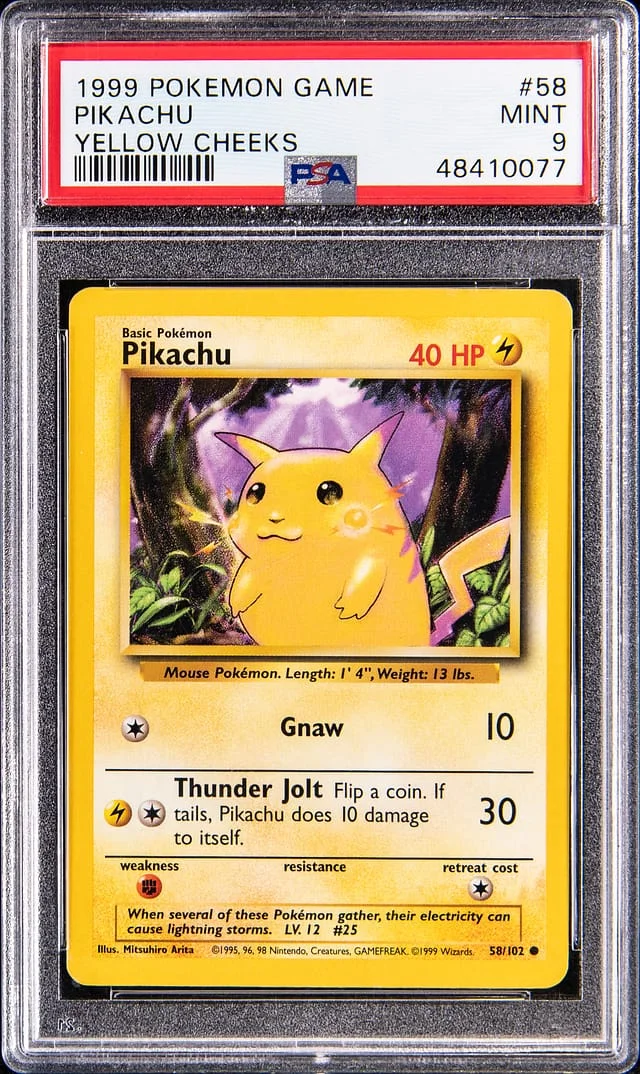 1999 Base Pikachu Yellow Cheeks #54 card image