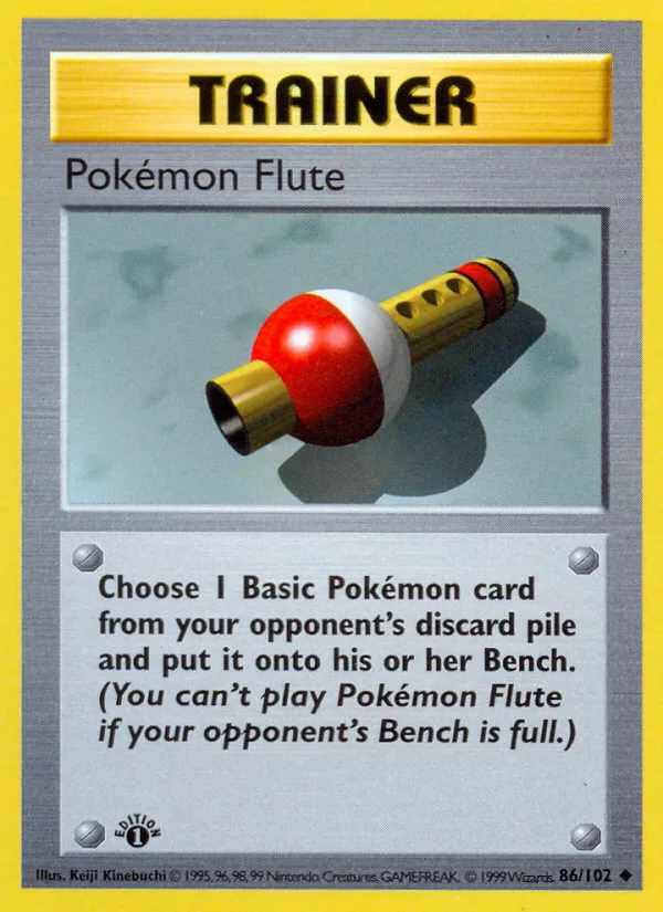 1999 Base Pokémon Flute Uncommon #086/102 Uncommon card image