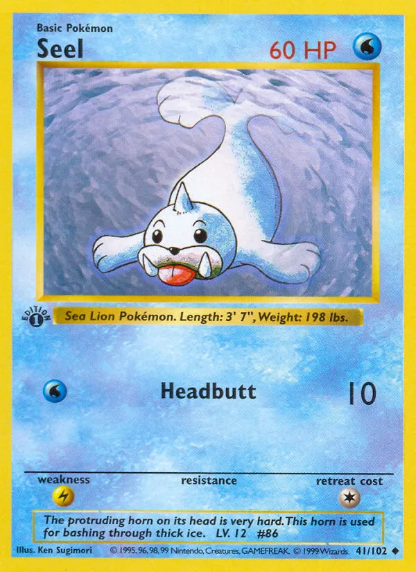 1999 Base Seel Uncommon #041/102 Uncommon card image