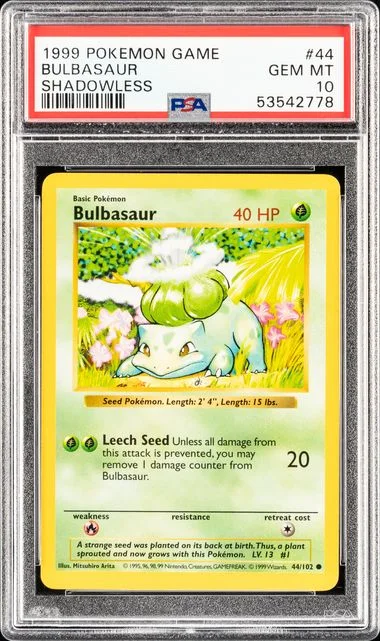 1999 Base Set Bulbasaur #44 Unlisted card image