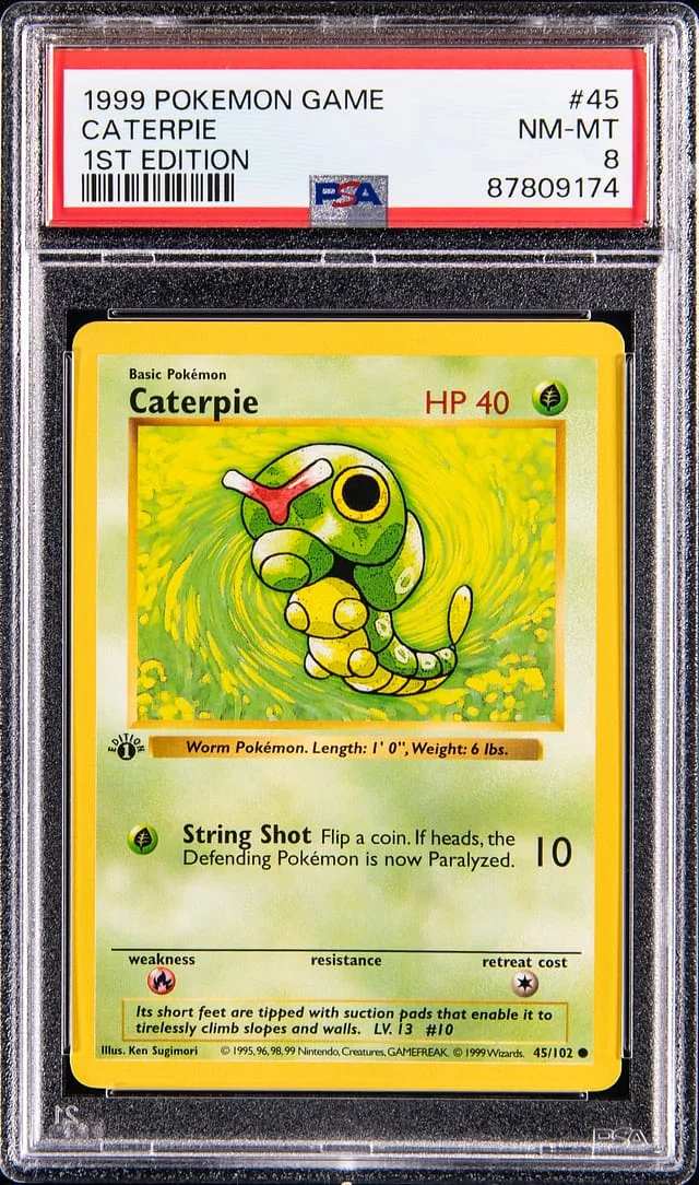 1999 Base Set Caterpie #45 Unlisted card image