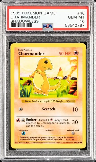 1999 Base Set Charmander #46 Unlisted card image