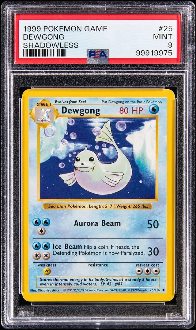 1999 Base Set Dewgong #25 Unlisted card image