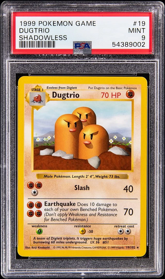 1999 Base Set Dugtrio #19 Unlisted card image